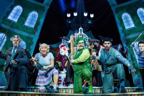 Gary Wilmot, Denise Welch, Rufus Hound, Simon Lipkin and Craig Mather star in The Wind in the Willows. Credit: Darren Bell